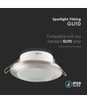 GU10 indbygningsspot - Satin nikkel, rund, IP44, hul: Ø7,0 cm, mål: Ø9,2 cm