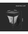 2W Solara LED væglampe med solcelle - IP65, 3000K+6000K, sort, inkl. batteri