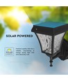2W Solara LED væglampe med solcelle - IP65, 3000K+6000K, sort, inkl. batteri