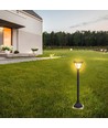 2W LED solcelle havelampe med spyd - Sort, 3-i-1 CCT, bevægelsessensor, IP65, højde 93cm, aluminium