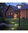 2W LED solcelle havelampe med spyd - Sort, 3-i-1 CCT, bevægelsessensor, IP65, højde 93cm, aluminium