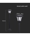 2W LED solcelle havelampe med spyd - Sort, 3-i-1 CCT, bevægelsessensor, IP65, højde 93cm, aluminium