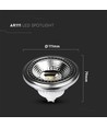 GU10 12W dæmpbar AR111 LED pære - RA90, 4000K, 40 grader, 1031lm