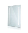35W LED spejl med lys, 70x50cm - Rektangulær, krom finish, 6400K, hvid kant