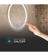 60cm 25W rund LED spejl med touch - CCT, IP44, dugfri, 3-i-1 lysfarve