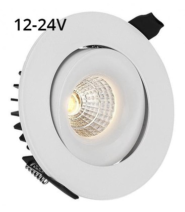 LEDlife 6W indbygningsspot - Hul: Ø7,5 cm, Mål: Ø9 cm, RA90, hvid kant, dæmpbar, 12-24V