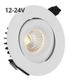 LEDlife 6W indbygningsspot - Hul: Ø7,5 cm, Mål: Ø9,5 cm, RA90, hvid kant, dæmpbar, 12-24V