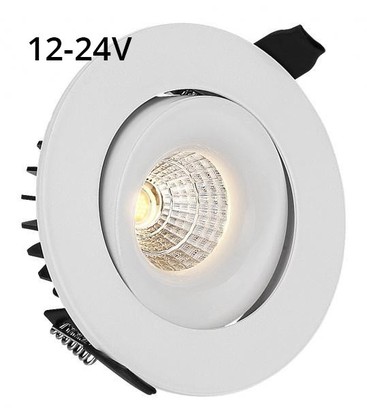LEDlife 9W indbygningsspot - Hul: Ø9,5 cm, Mål: Ø11,5 cm, RA90, hvid kant, 12V-24V