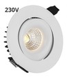 LEDlife 9W indbygningsspot - Hul: Ø9,5 cm, Mål: Ø11,5 cm, RA90, hvid kant, dæmpbar, 230V