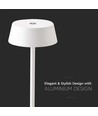 2W genopladelig LED bordlampe, hvid - IP54, touch dæmpbar, 5V, varm hvid, op til 10 timers batteri