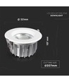 30W Ø22cm LED indbygningspanel - 120lm/W, kold hvid, Hul: Ø20,7 cm, Mål: Ø22 cm, hvid kant