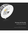 30W Ø22cm LED indbygningspanel - 120lm/W, kold hvid, Hul: Ø20,7 cm, Mål: Ø22 cm, hvid kant