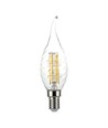E14 4W LED filament kronepære med svaj - 3000K, varm hvid, erstat 35W