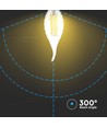 E14 4W LED filament kronepære med svaj - 3000K, varm hvid, erstat 35W