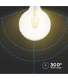 E27 10W LED filament globe pære - G125, 1055lm, klart glas, 125x173mm
