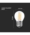 E27 4W LED kronepære - G45, filament, 400lm, 6500K, kold hvid