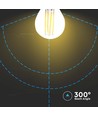 E27 4W LED kronepære - G45, filament, 400lm, 6500K, kold hvid