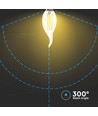 E14 4W LED filament kertepære med flamme - 400lm, 6500K, kold hvid