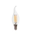E14 4W LED kertepære med flamme - Filament, 400lm, 6500K, Samsung LED chip
