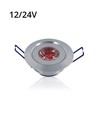 Outlet: LEDlife 1W indbygningsspot med rødt lys - Hul: Ø4,4 cm, Mål: Ø5,2 cm, 2,2 cm høj, dæmpbar, 12V/24V