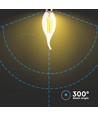 E14 4W LED flammepære - Kultråd, kertepære med twist og flamme facon