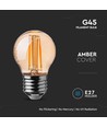 E27 4W LED kronepære - G45, Kultråd, 2200K, Ravfarvet