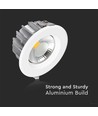 40W Ø22,1cm LED indbygningspanel - 105lm/W, COB LED, Hul: Ø20,7 cm, Mål: Ø22,1 cm, hvid kant