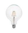 E27 6W LED filament pære - G125 globe, klar, varm hvid, 300° beam angle