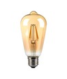 E27 8W LED pære - ST64, kultråd, rav farvet glas, ekstra varm 2200K