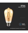 E27 8W LED pære - ST64, kultråd, rav farvet glas, ekstra varm 2200K