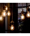 E27 12W LED pære - A60, kultråd, rav farvet glas, ekstra varm 2200K