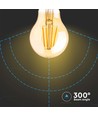 E27 12W LED pære - A60, kultråd, rav farvet glas, ekstra varm 2200K
