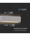 12W LED væglampe med op/ned lys - IP65 udendørs, grå, 230x100x90mm, inkl. lyskilde
