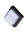 7W LED væglampe, sort - 700lm, varm hvid, firkantet, inkl. lyskilde