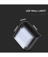 7W LED væglampe, sort - 700lm, varm hvid, firkantet, inkl. lyskilde