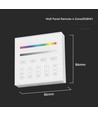 4 Zone RGB+W WiFi vægpanel fjernbetjening, 3V - 86x86mm, hvid, 4 zoner, dæmpbar, RF 2.4GHz