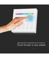 4 Zone RGB+W WiFi vægpanel fjernbetjening, 3V - 86x86mm, hvid, 4 zoner, dæmpbar, RF 2.4GHz