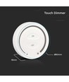 Trådløs Touch lysdæmper til LED strips, hvid - 12V/24V, vægmonteret, til enkeltfarvet LED