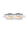 Dobbelt GU10 downlight til gipsloft indspartling - Ekskl. lyskilde og fatning, hul: 195x105mm, undersænket