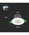 5W/8W LED indbygningsspot, fire-rated - 830lm, IP65, dæmpbar, CCT, 60 grader, hvid/sort/krom finish
