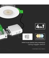 5W/8W LED indbygningsspot, fire-rated - 830lm, IP65, dæmpbar, CCT, 60 grader, hvid/sort/krom finish