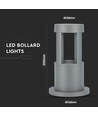 10W LED havelampe / bedlampe, 25cm - IP65, 6400K, grå, udendørs