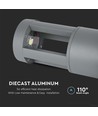 10W LED havelampe / bedlampe, 25cm - IP65, 6400K, grå, udendørs