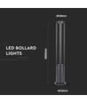 10W LED havelampe / bedlampe, 80cm, IP65 - 1000lm, sort, kold hvid, udendørs