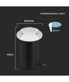 1W LED Nedgravningsspot - Lys 3000K, Hvid