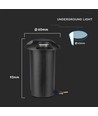 1W LED nedgravningsspot - 6400K, sort, 12V