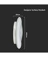 20W LED Designer Overfladevedhæng - Farveskift, Ø300xH80, Dæmpbar, Hvid