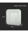 40W Firkantet LED designer pendel - 4000lm, 3-i-1 CCT, dæmpbar, hvid, 46x46cm