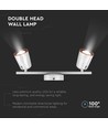 12W dobbelt LED væglampe - 3000K, hvid