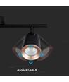 18W sort LED væglampe - 4000K, 3 hoveder